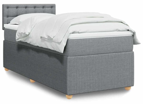 Box spring postel s matrací světle šedá 90x190 cm textil 3287325
