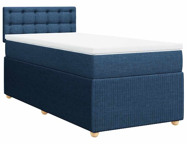 Box spring postel s matrací modrá 90x190 cm textil 3287331