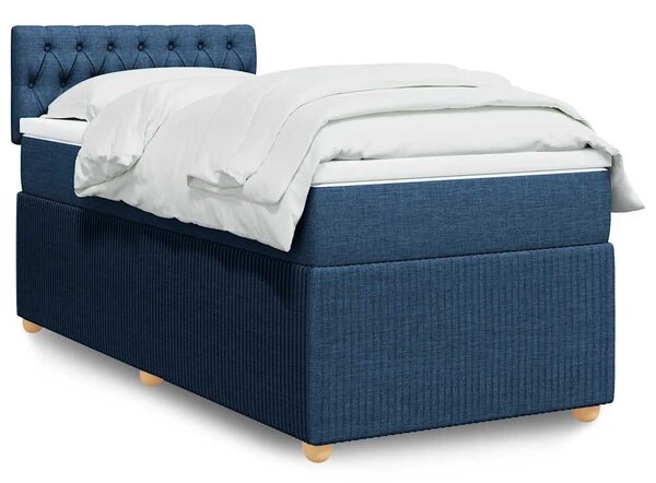Box spring postel s matrací modrá 90x190 cm textil 3287324