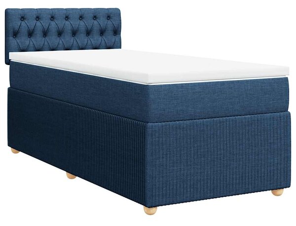 Box spring postel s matrací modrá 90x190 cm textil 3287324