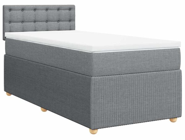 Box spring postel s matrací světle šedá 90x190 cm textil 3287325
