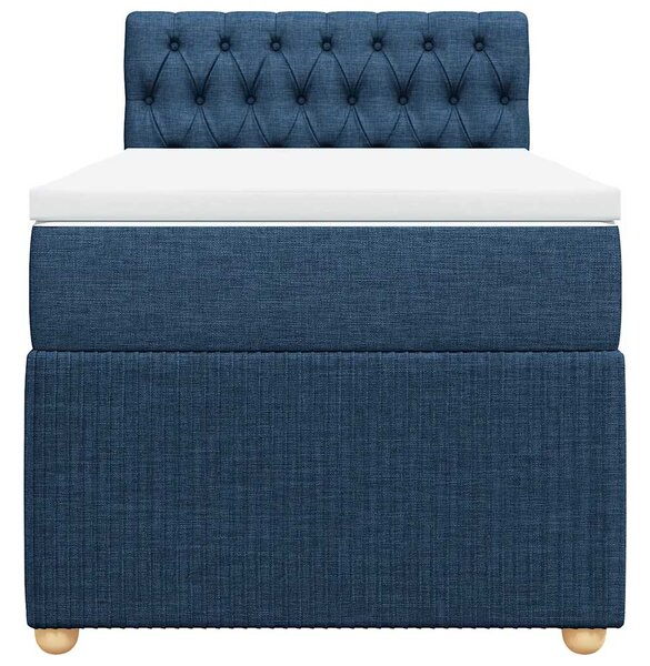 Box spring postel s matrací modrá 90x190 cm textil 3287324