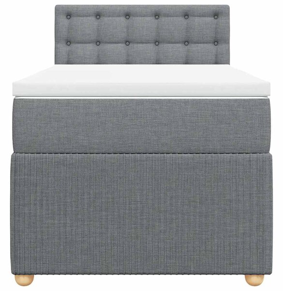 Box spring postel s matrací světle šedá 90x190 cm textil 3287325