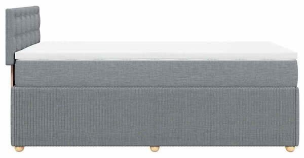Box spring postel s matrací světle šedá 90x190 cm textil 3287325