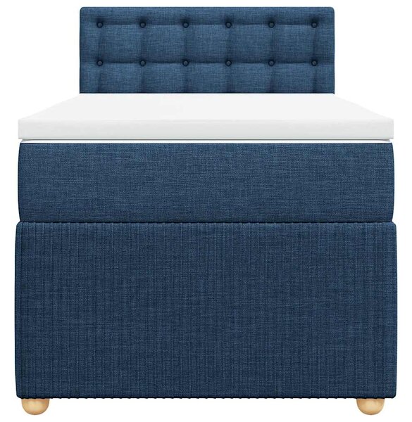 Box spring postel s matrací modrá 90x190 cm textil 3287331