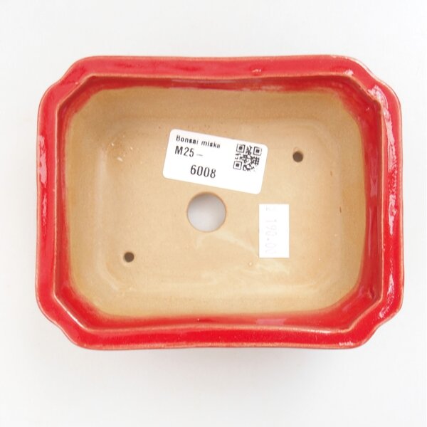 E-bonsai Keramická bonsai miska 13 x 10,5 x 4 cm červená