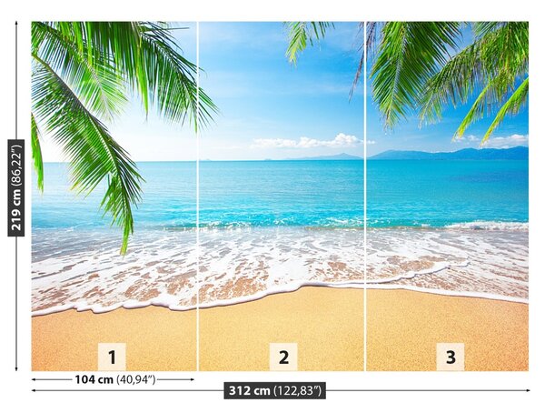 Fototapeta Palma a pláž 104x70