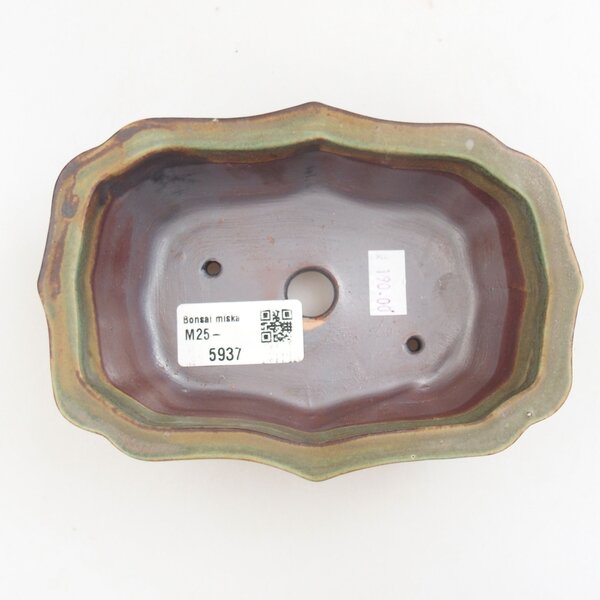 E-bonsai Keramická bonsai miska 15,5 x 11 x 4,5 cm zelená