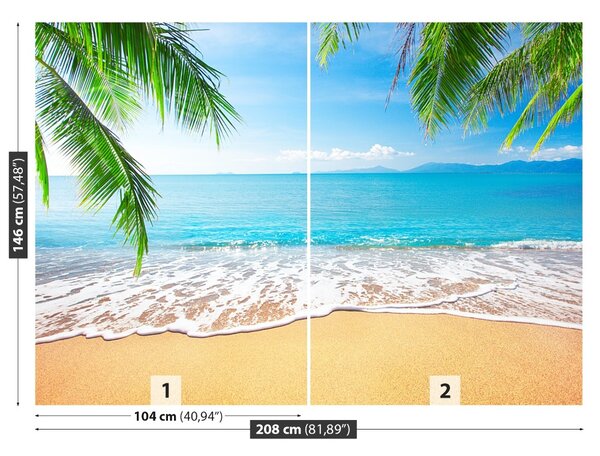 Fototapeta Palma a pláž 104x70