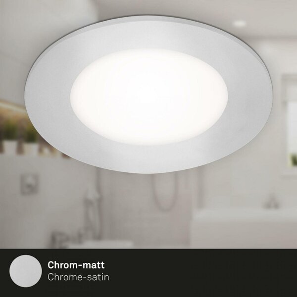 BRILONER LED vestavná svítidla 3ks sada, pr.8,6 cm, 3x LED, 3 W, 350 lm, matný chrom IP65 BRI 7057-434
