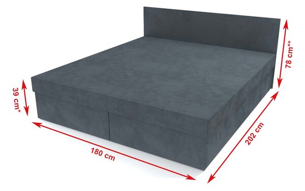 Dvoupostel polohovací šedá 200x180 cm