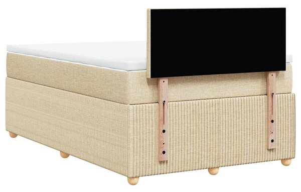 Box spring postel s matrací krémová 120x190 cm textil 3287393