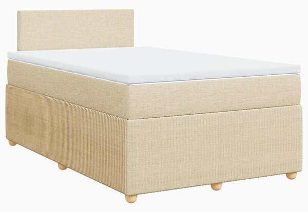 Box spring postel s matrací krémová 120x190 cm textil 3287393