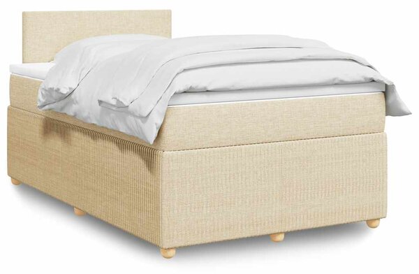 Box spring postel s matrací krémová 120x190 cm textil 3287393