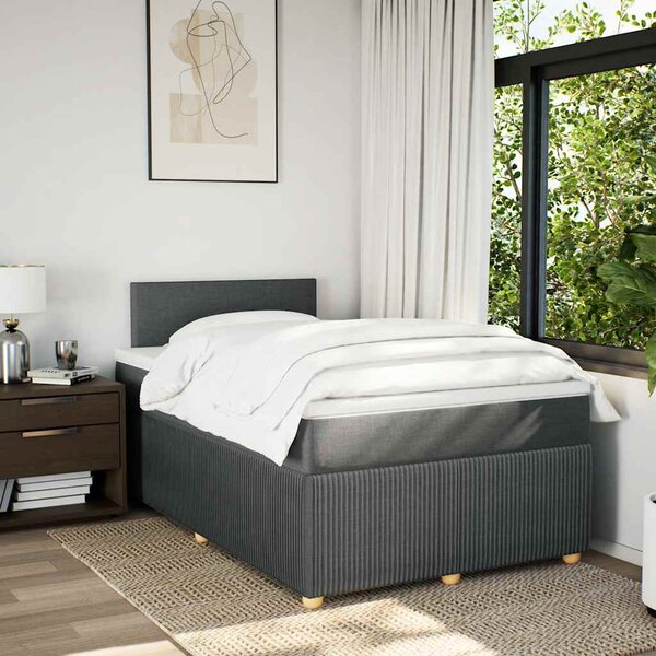 Box spring postel s matrací tmavě šedá 120x190 cm textil 3287389