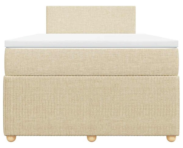 Box spring postel s matrací krémová 120x190 cm textil 3287393