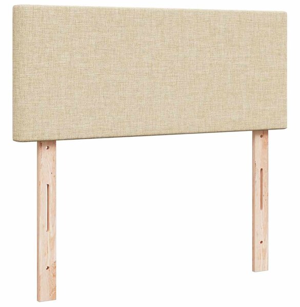 Box spring postel s matrací krémová 120x190 cm textil 3287393
