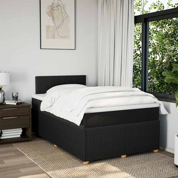 Box spring postel s matrací černá 120x190 cm textil 3287397