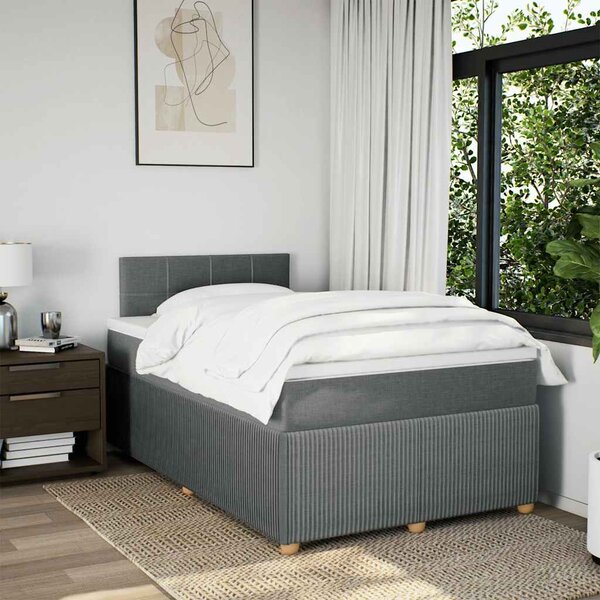 Box spring postel s matrací tmavě šedá 120x190 cm textil 3287396