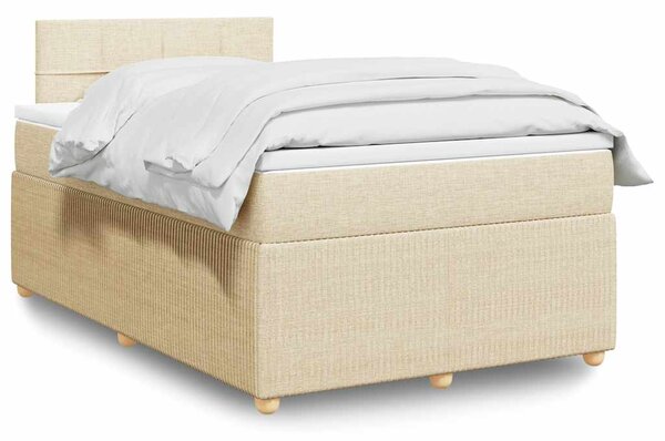 Box spring postel s matrací krémová 120x190 cm textil 3287400
