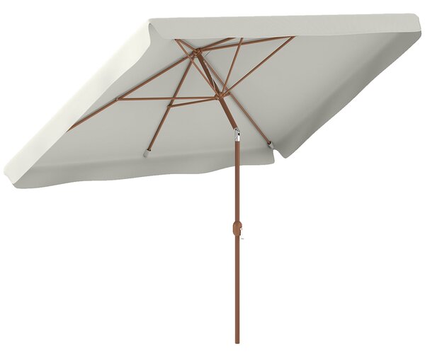 Outsunny Zahradní Slunečník 300x200 cm s Nastavitelným Úhlem a Hliníkovou Tyčkou pro Terasu, UV 50+ Ochrana, Krémový | Aosom