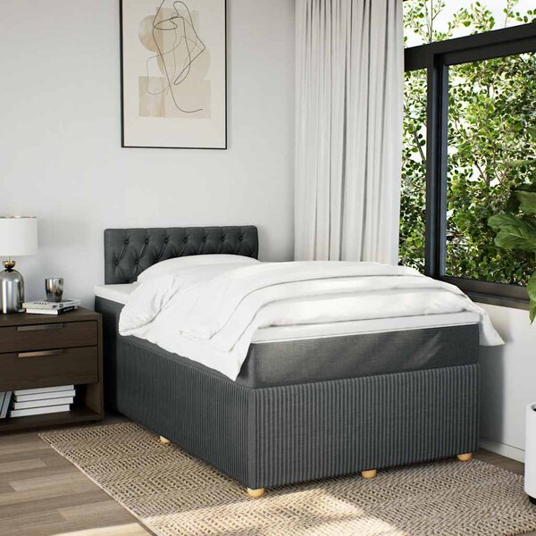 Box spring postel s matrací tmavě šedá 120x190 cm textil 3287403