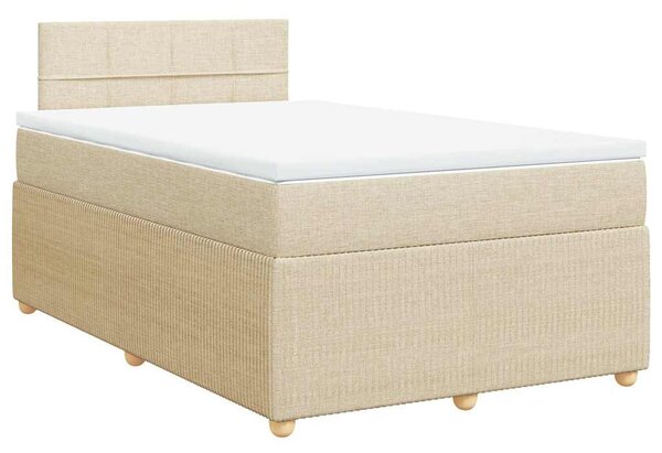 Box spring postel s matrací krémová 120x190 cm textil 3287400
