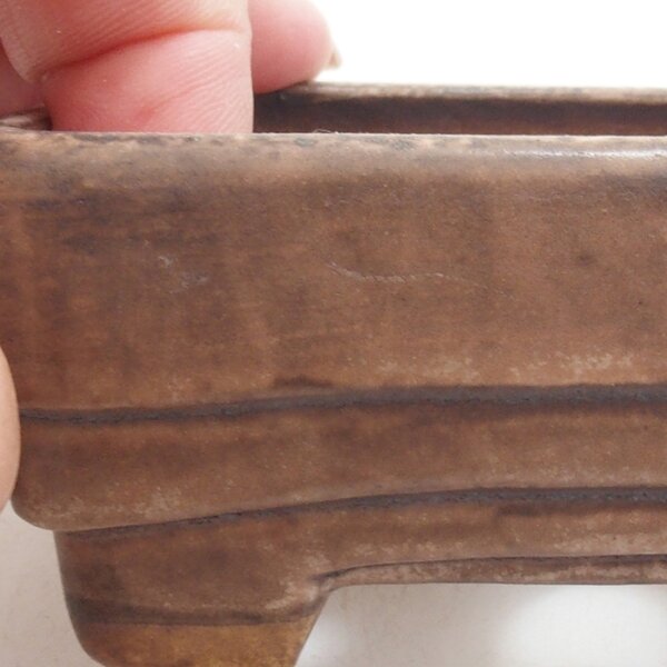 E-bonsai Keramická bonsai miska 9 x 7,5 x 3,5 cm hnědá