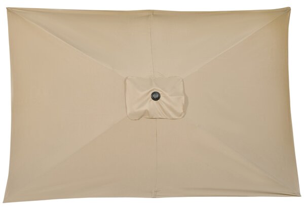 Outsunny Hliníkový Slunečník 200x300x253 cm Obdélníkový Zahradní Slunečník s Kličkou a Odnímatelným Sloupem pro Terasu, Bazén, Patio venkovní Khaki |