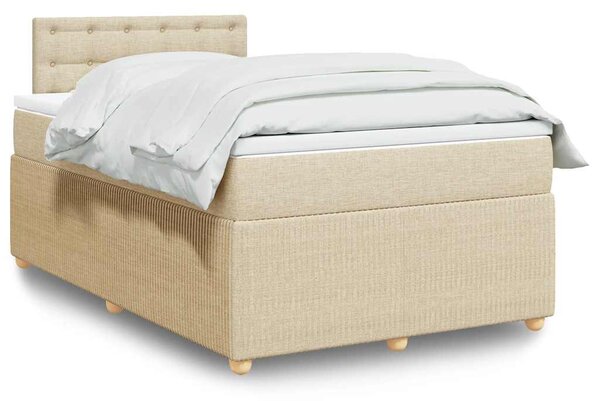 Box spring postel s matrací krémová 120x190 cm textil 3287414