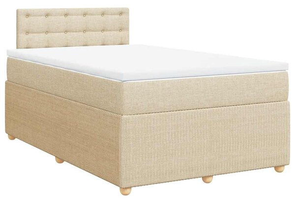Box spring postel s matrací krémová 120x190 cm textil 3287414