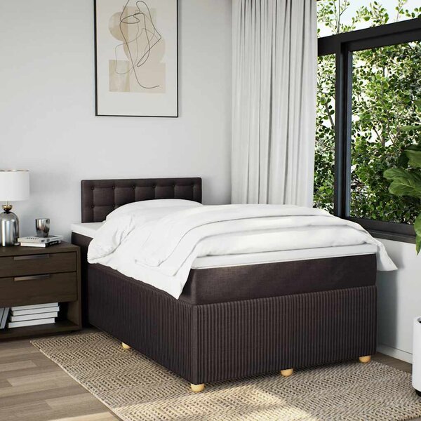 Box spring postel s matrací tmavě hnědá 120x200 cm textil 3287440