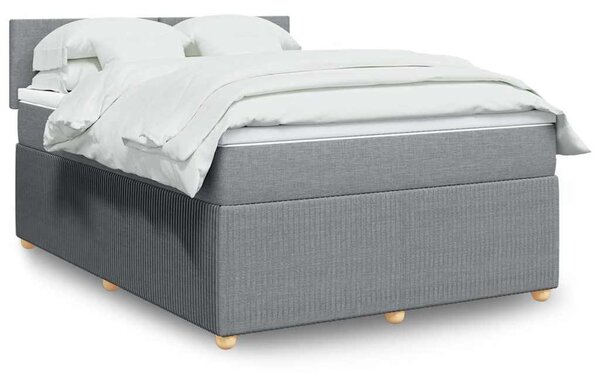 Box spring postel s matrací světle šedá 140 x 190 cm textil 3287444