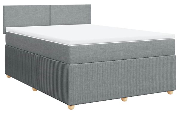 Box spring postel s matrací světle šedá 140 x 190 cm textil 3287444
