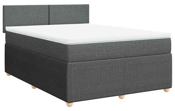 Box spring postel s matrací tmavě šedá 140x200 cm textil 3287473