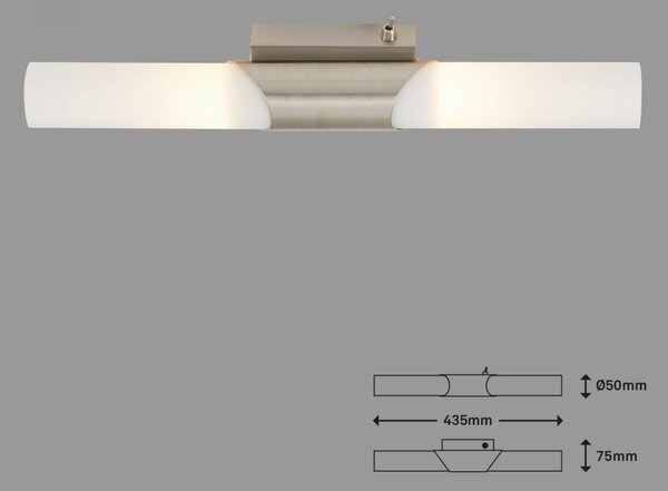 BRILONER Nástěnné svítidlo 43,5 cm 2x E14 40W matný nikl BRI 2125022