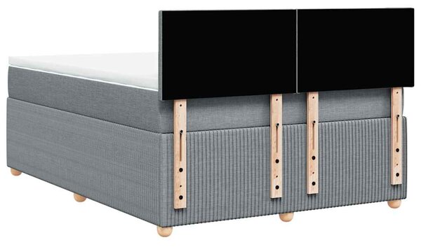 Box spring postel s matrací světle šedá 140 x 190 cm textil 3287444