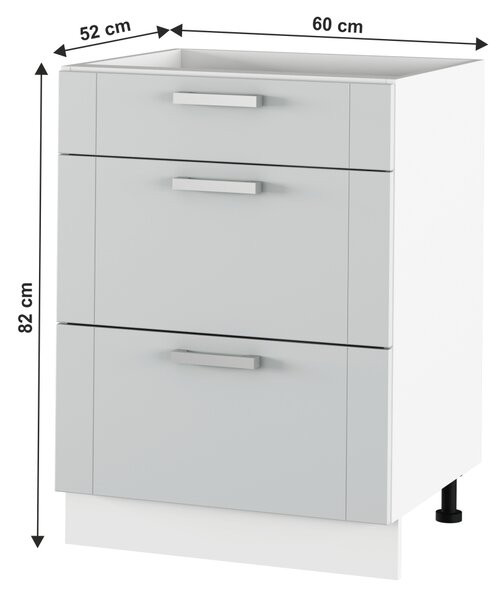 KONDELA Spodní skříňka, světlešedá/bílá, JULIA TYP 57