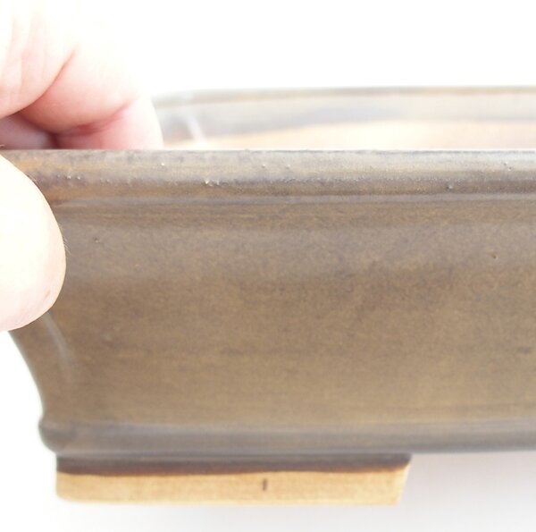 E-bonsai Keramická bonsai miska 29,5 x 25 x 7,5 cm hnědá
