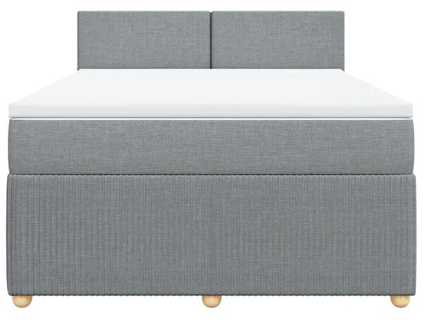 Box spring postel s matrací světle šedá 140 x 190 cm textil 3287444