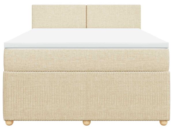 Box spring postel s matrací krémová 140x190 cm textil 3287449