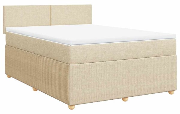 Box spring postel s matrací krémová 140x190 cm textil 3287449