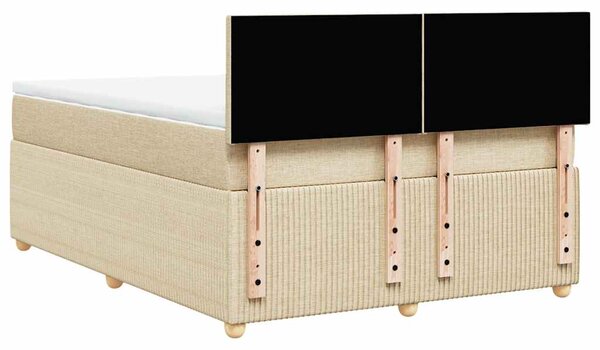 Box spring postel s matrací krémová 140x190 cm textil 3287449