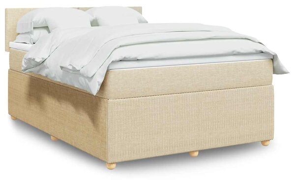 Box spring postel s matrací krémová 140x190 cm textil 3287449