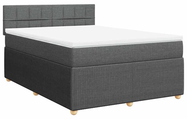Box spring postel s matrací tmavě šedá 140x200 cm textil 3287480