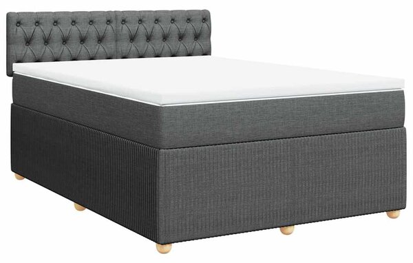 Box spring postel s matrací tmavě šedá 140x200 cm textil 3287487