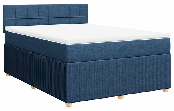 Box spring postel s matrací modrá 140x190 cm textil 3287457