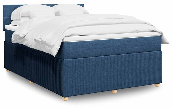 Box spring postel s matrací modrá 140x190 cm textil 3287457