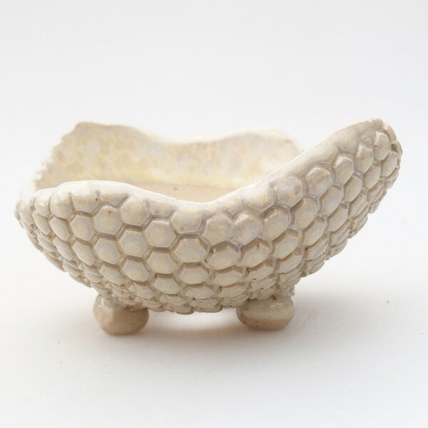 E-bonsai Keramická Skořápka 8,5 x 8,5 x 5 cm béžová