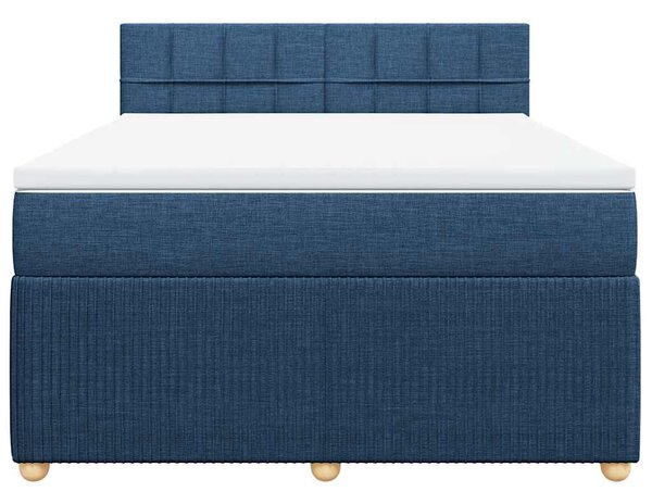 Box spring postel s matrací modrá 140x190 cm textil 3287457
